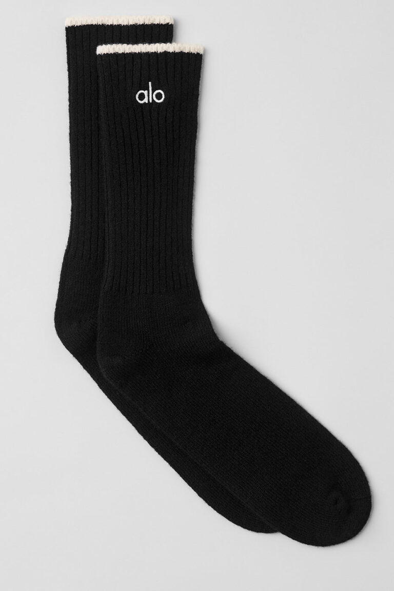 Носки Alo Yoga Unisex Wool Cashmere Light Frosted Sock «Black» Унисекс