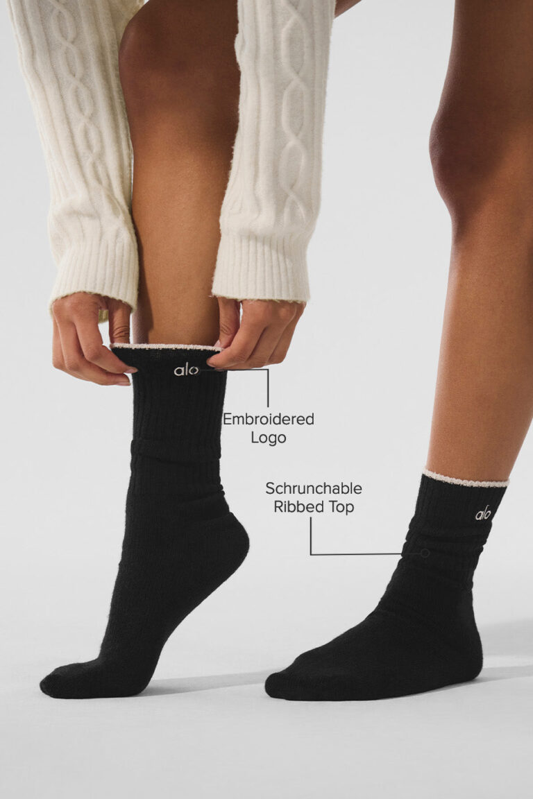 Носки Alo Yoga Unisex Wool Cashmere Light Frosted Sock «Black» Унисекс