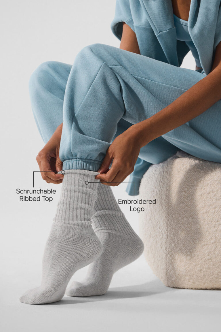 Носки Alo Yoga Unisex Wool Cashmere Light Frosted Sock «Light Heather Grey» Унисекс