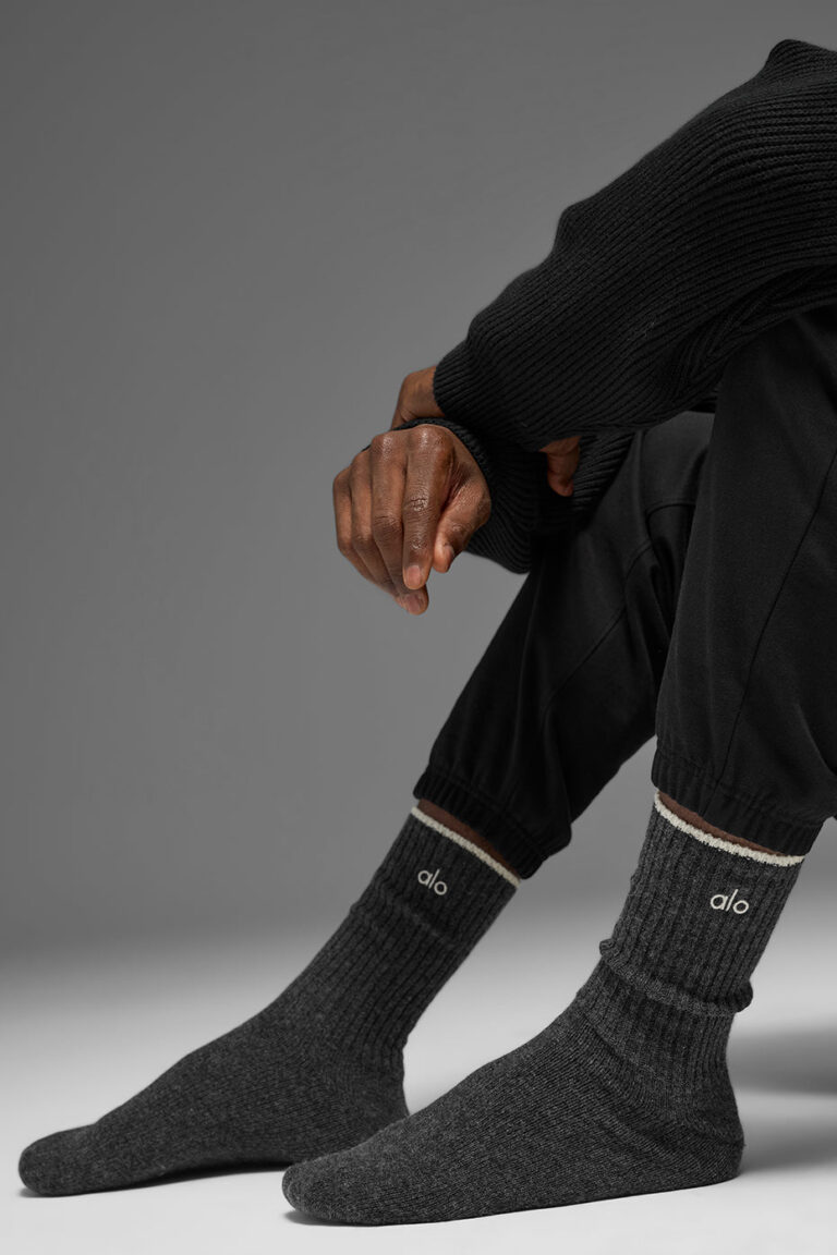 Носки Alo Yoga Unisex Wool Cashmere Light Frosted Sock «Dark Slate Grey» Унисекс