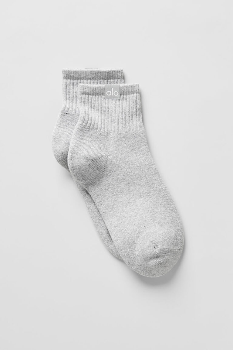 Носки Alo Yoga Quarter Crew Street Sock «Athletic Grey» Унисекс