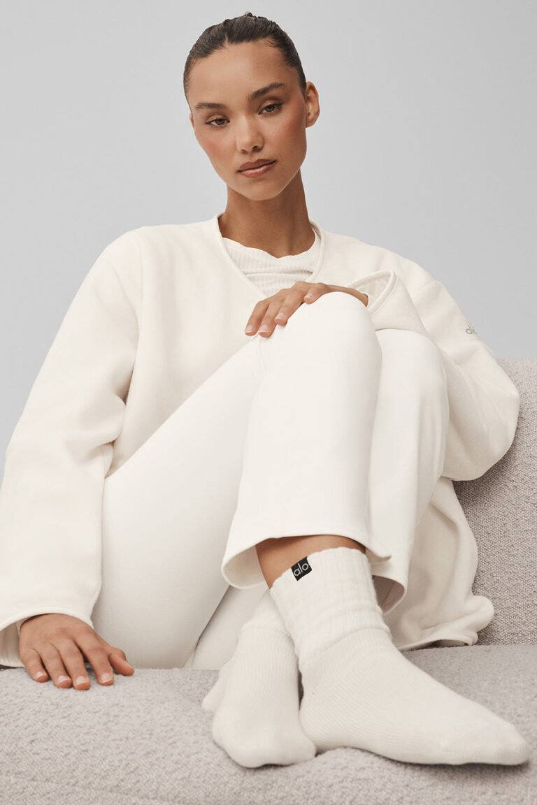 Носки Alo Yoga Unisex Half-Crew Scrunch Sock «Ivory» Унисекс