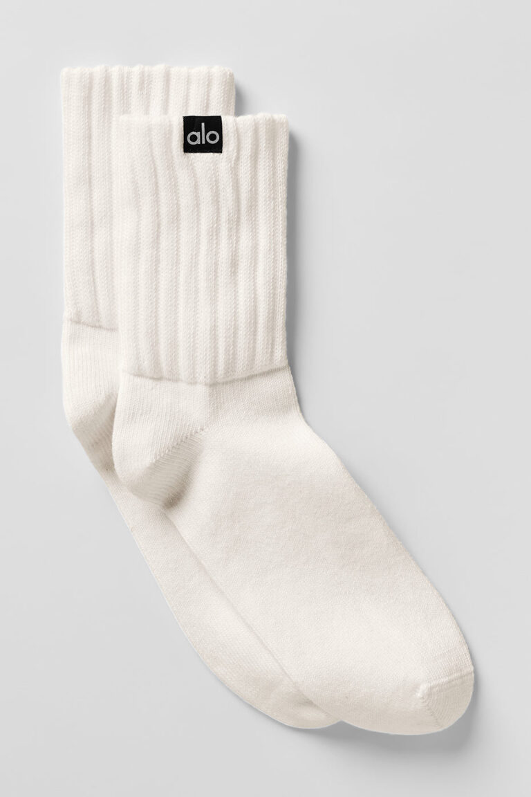 Носки Alo Yoga Unisex Half-Crew Scrunch Sock «Ivory» Унисекс