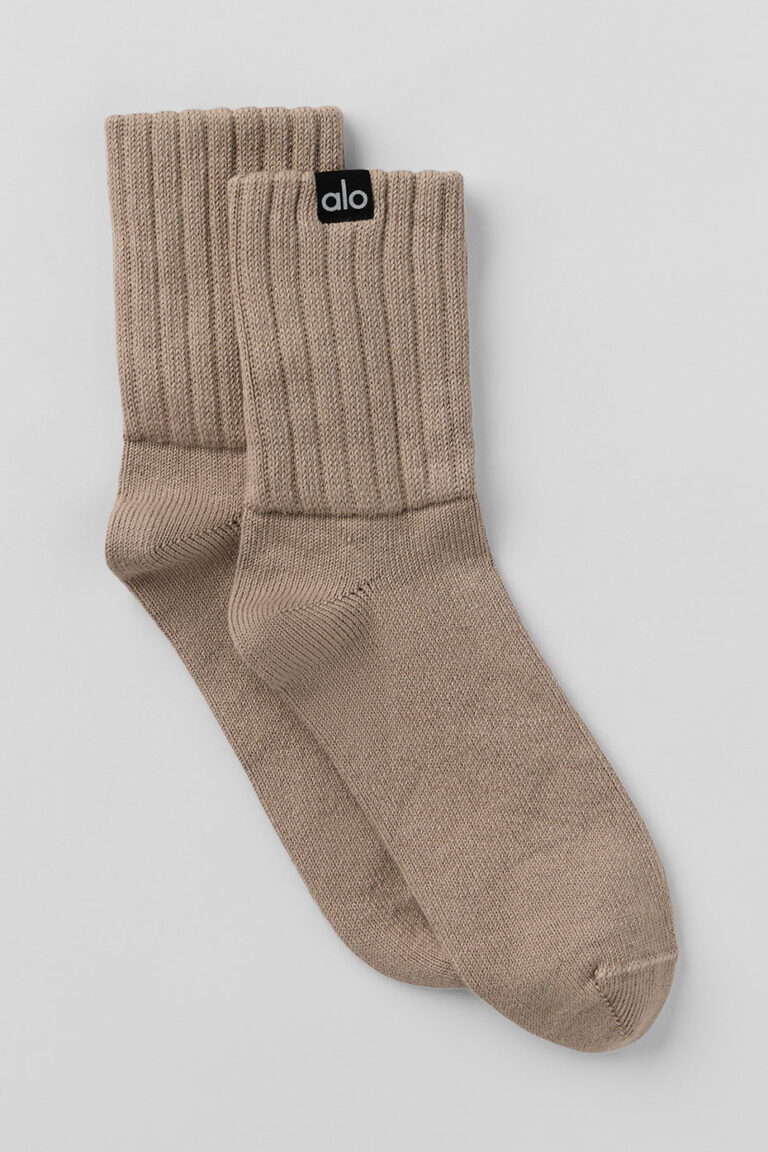 Носки Alo Yoga Unisex Half-Crew Scrunch Sock «Gravel» Унисекс