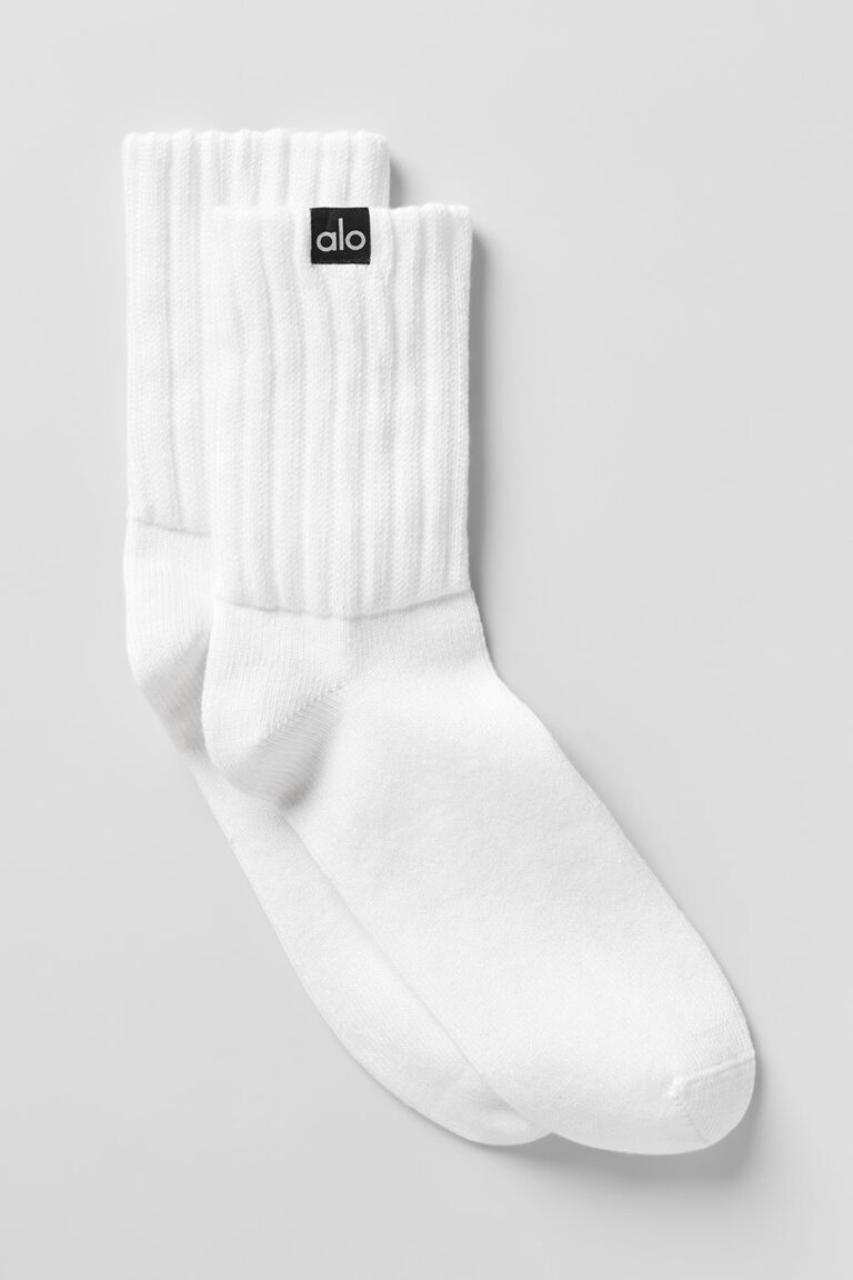 Носки Alo Yoga Unisex Half-Crew Scrunch Sock «White» Унисекс