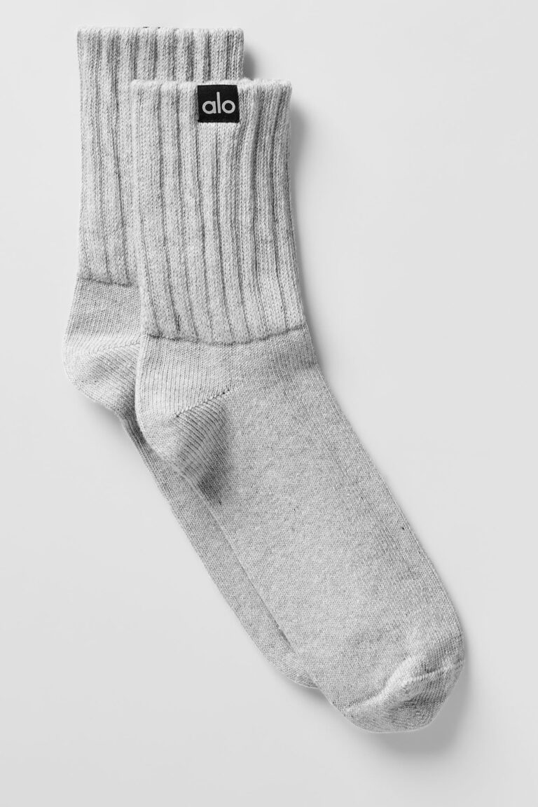 Носки Alo Yoga Unisex Half-Crew Scrunch Sock «Athletic Grey» Унисекс