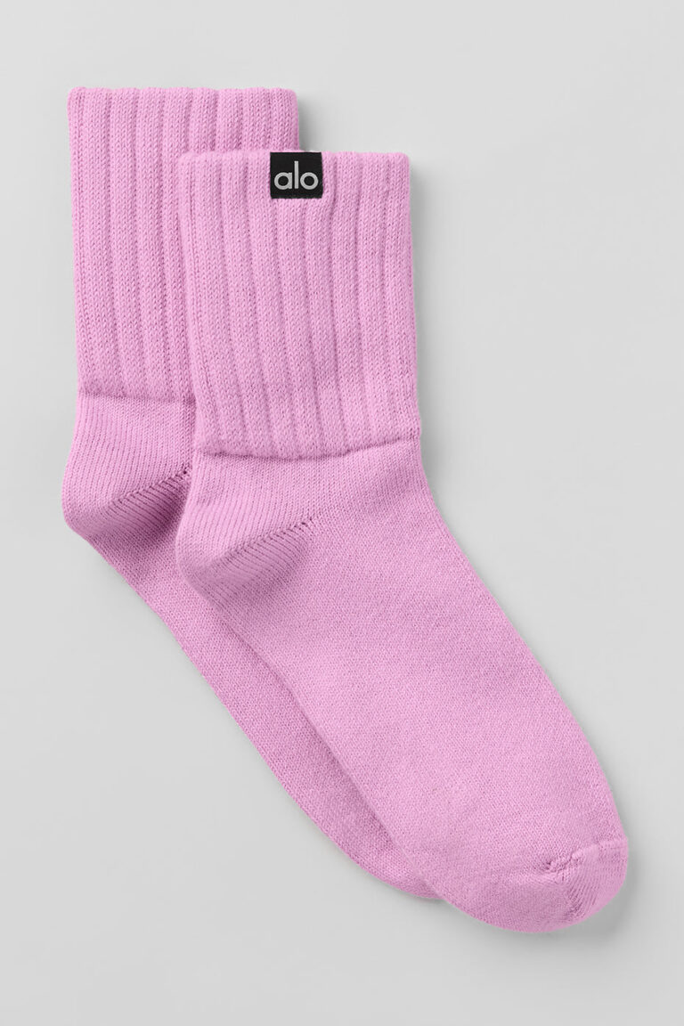 Носки Alo Yoga Unisex Half-Crew Scrunch Sock «Candy Heart Pink» Унисекс