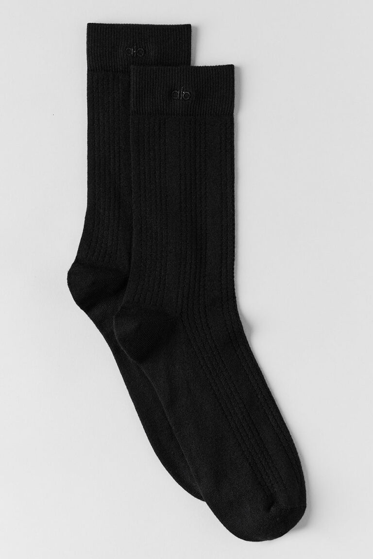 Носки Alo Yoga Cashmere Mesh Sock «Black» Женская