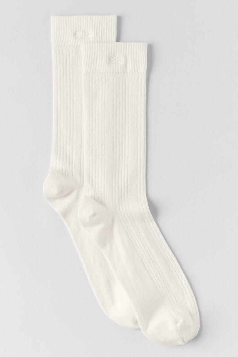 Носки Alo Yoga Cashmere Mesh Sock «Ivory» Женская