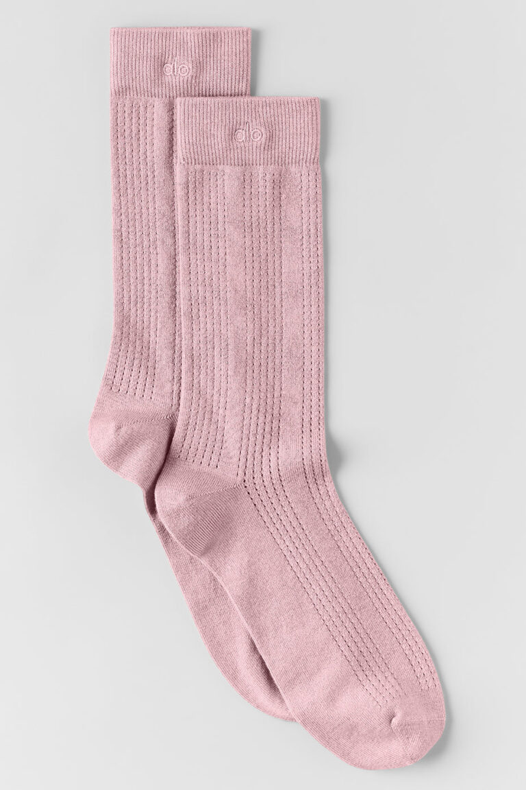 Носки Alo Yoga Cashmere Mesh Sock «Vintage Pink» Женская