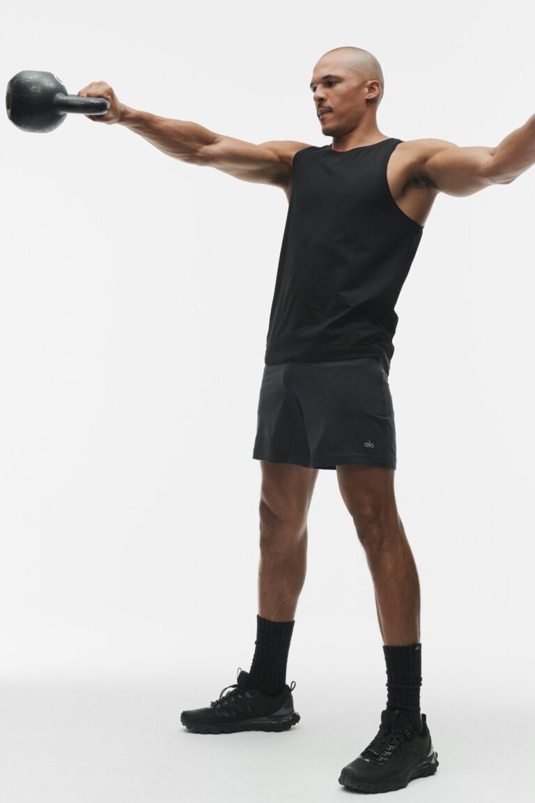 Майка Alo Yoga Conquer Muscle Tank «Black» Мужская