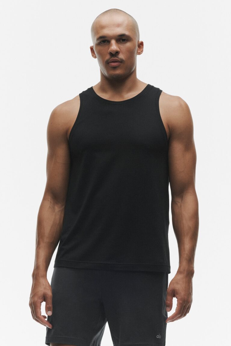 Майка Alo Yoga Conquer Muscle Tank «Black» Мужская