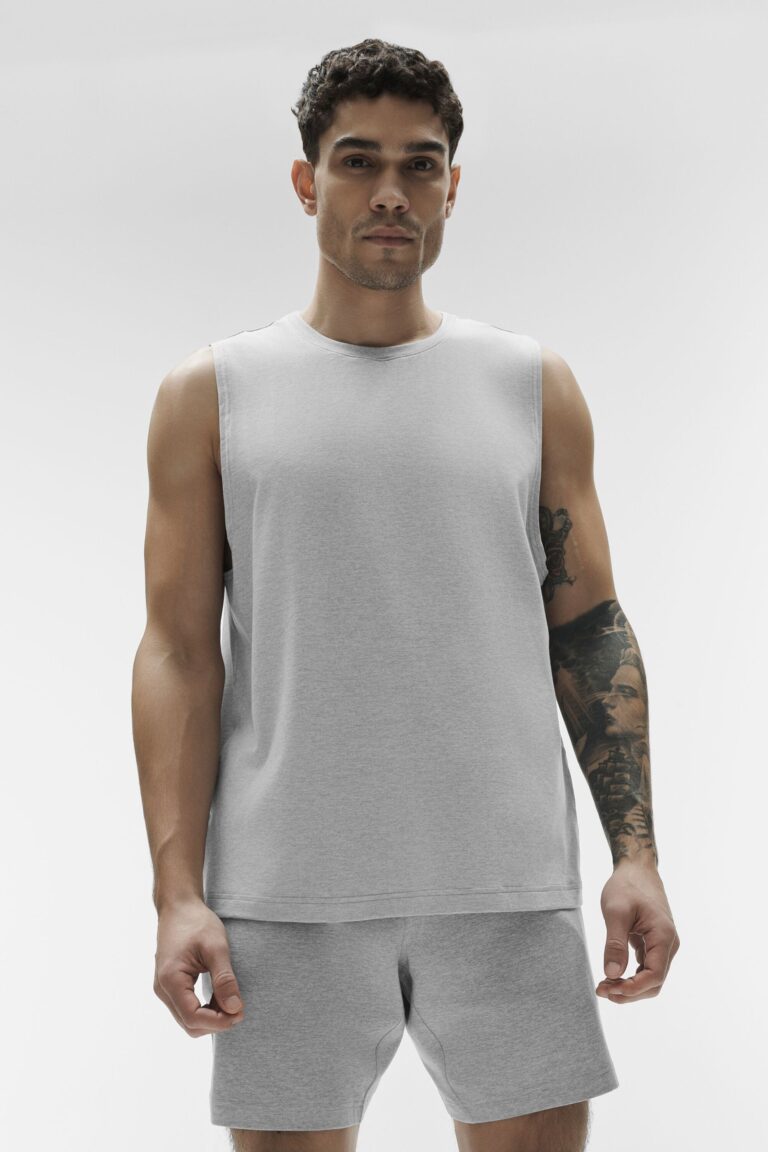 Майка Alo Yoga Conquer Muscle Tank «Athletic Grey» Мужская