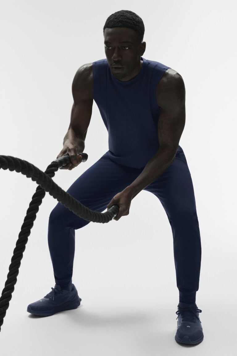Майка Alo Yoga Conquer Muscle Tank «Navy» Мужская