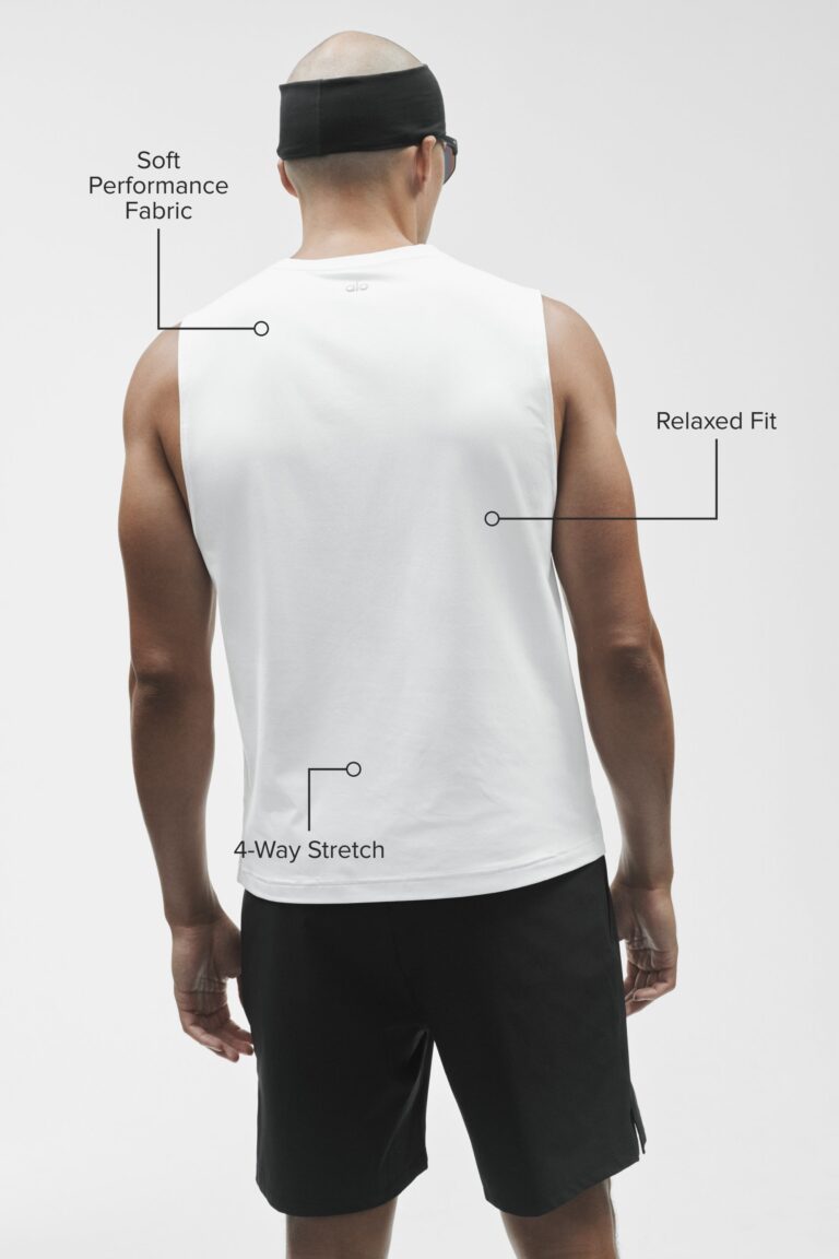 Майка Alo Yoga Conquer Muscle Tank «White» Мужская