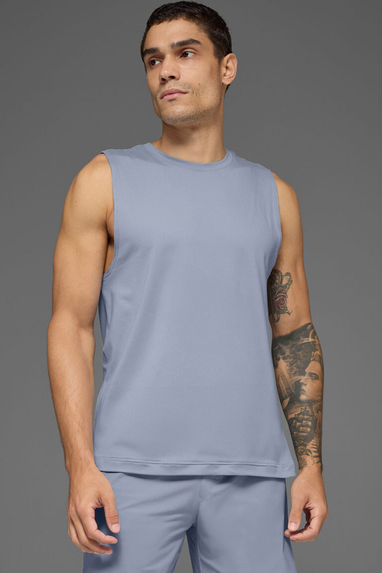 Майка Alo Yoga Conquer Muscle Tank «Winter Frost» Мужская
