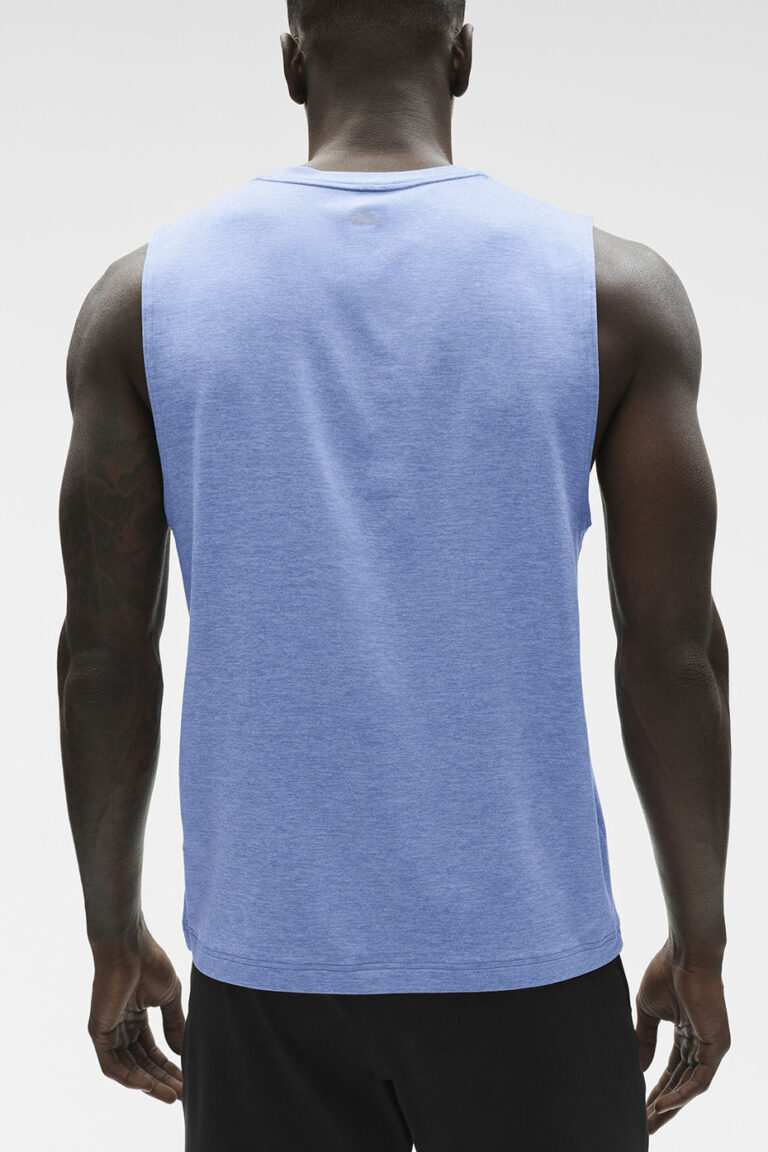 Майка Alo Yoga Conquer Muscle Tank «Provence Blue Heather» Мужская