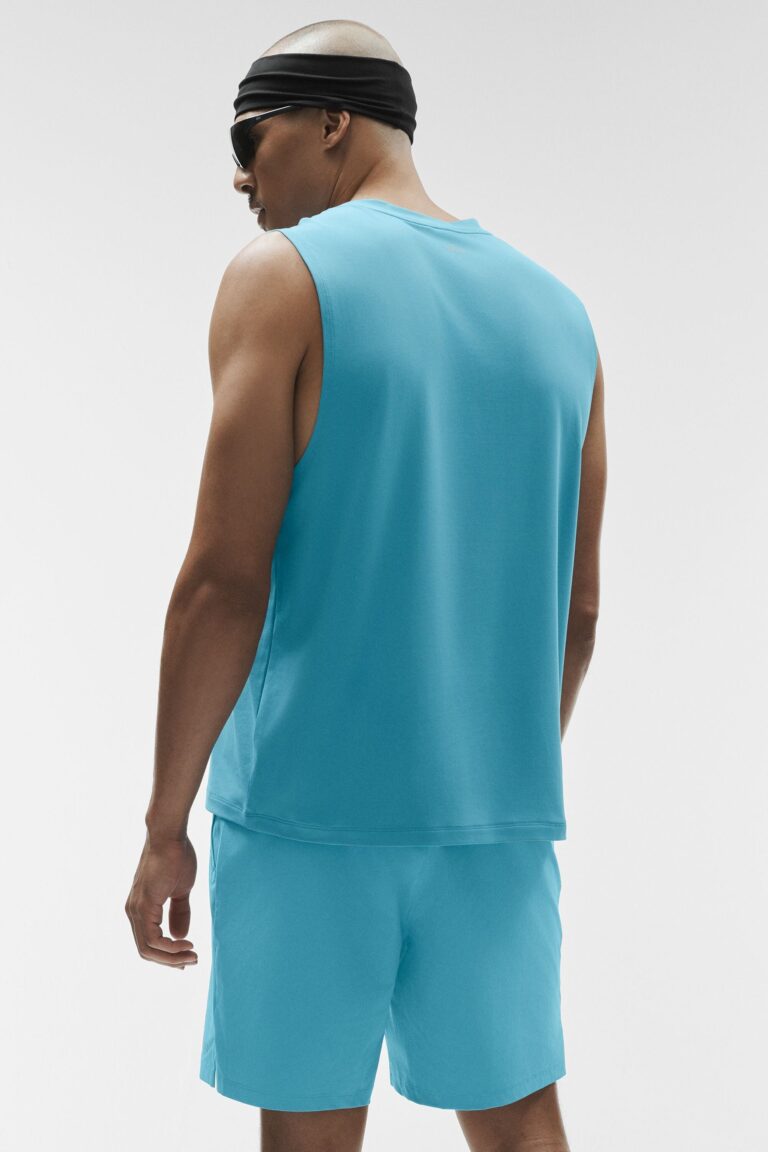 Майка Alo Yoga Conquer Muscle Tank «Blue Breeze» Мужская
