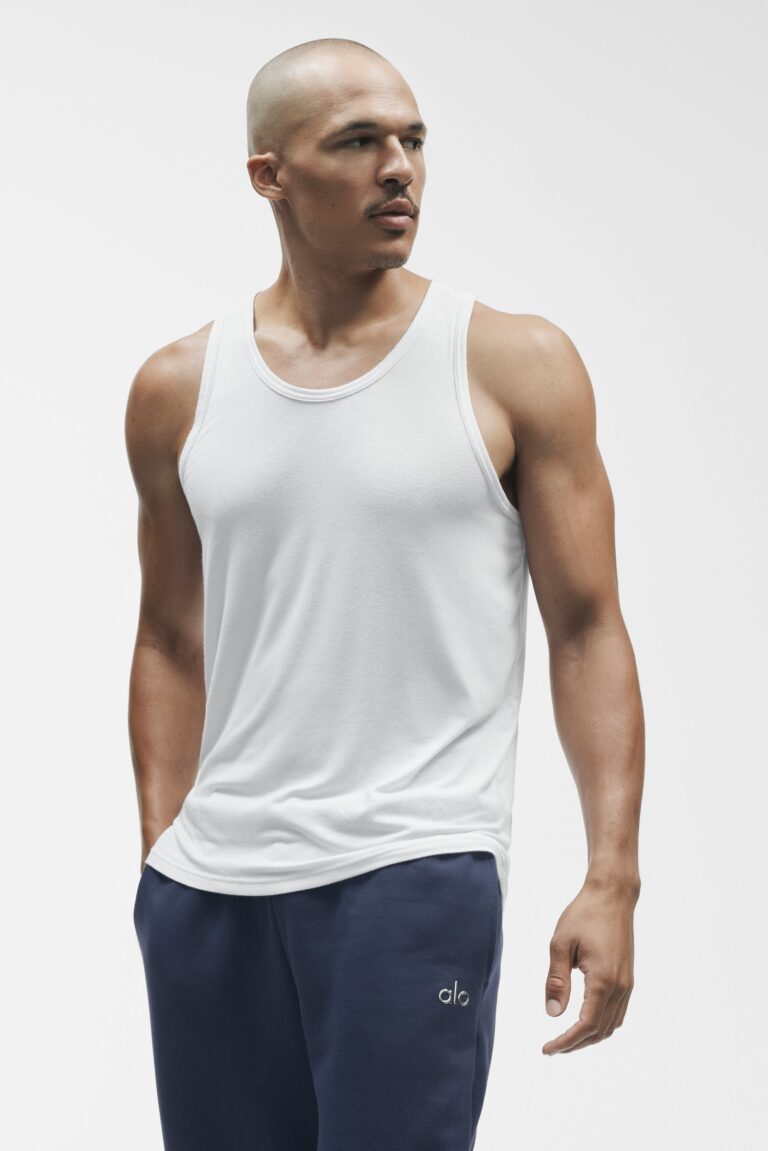 Майка Alo Yoga Everyday Modal Rib Tank «White» Мужская