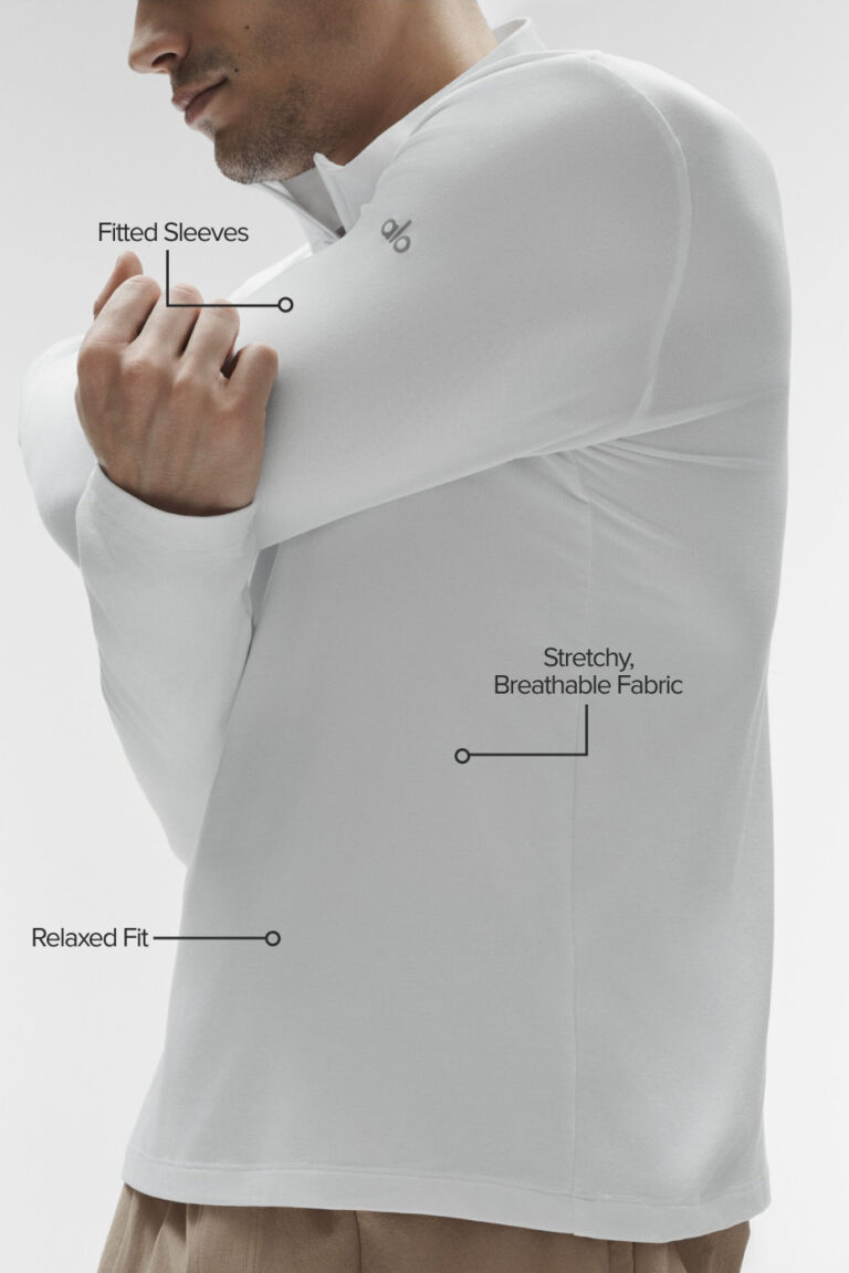 Лонгслив Alo Yoga Conquer 1/4 Zip Reform Long Sleeve «White» Мужская