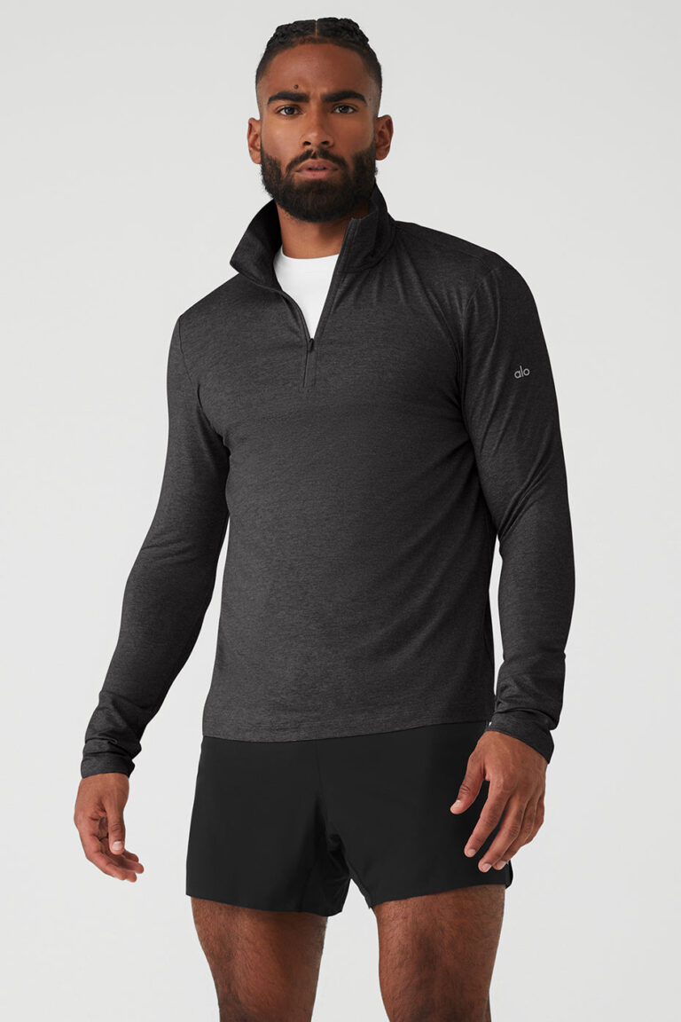 Лонгслив Alo Yoga Conquer 1/4 Zip Reform Long Sleeve «Dark Grey» Мужская