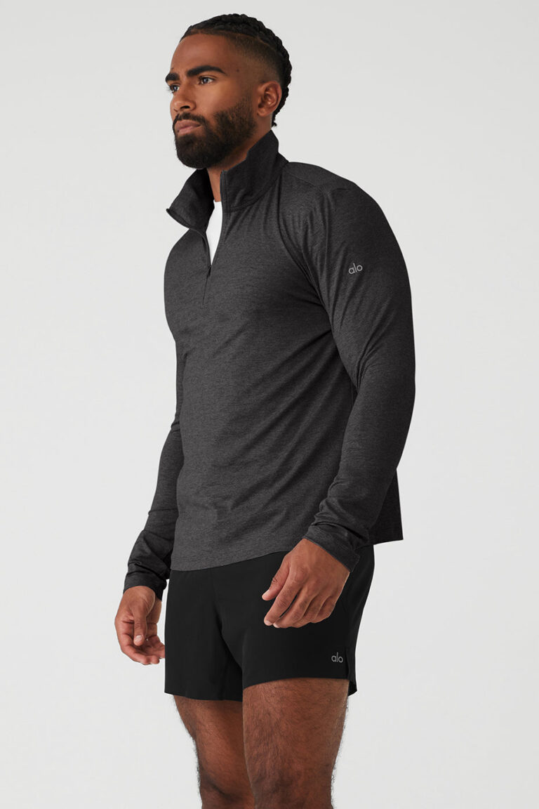 Лонгслив Alo Yoga Conquer 1/4 Zip Reform Long Sleeve «Dark Grey» Мужская