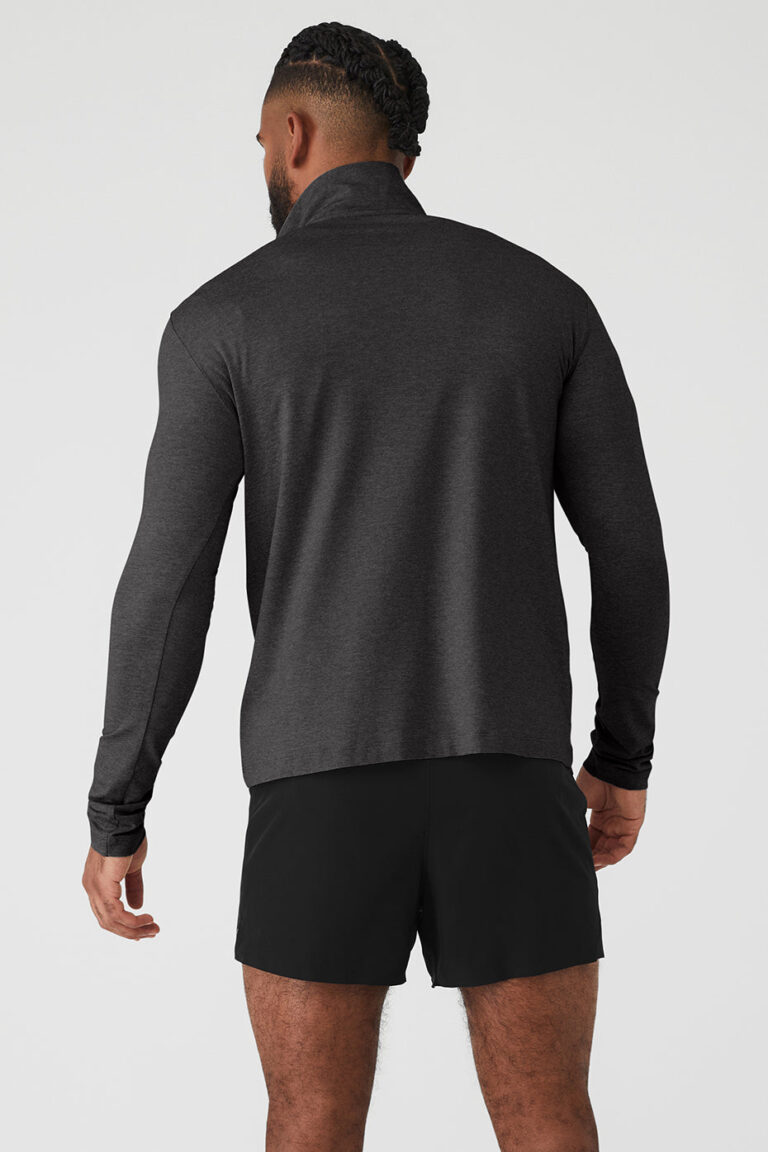 Лонгслив Alo Yoga Conquer 1/4 Zip Reform Long Sleeve «Dark Grey» Мужская