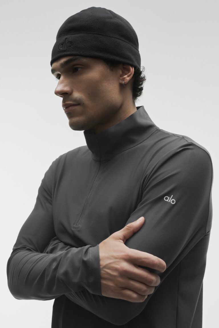Лонгслив Alo Yoga Conquer 1/4 Zip Reform Long Sleeve «Anthracite» Мужская