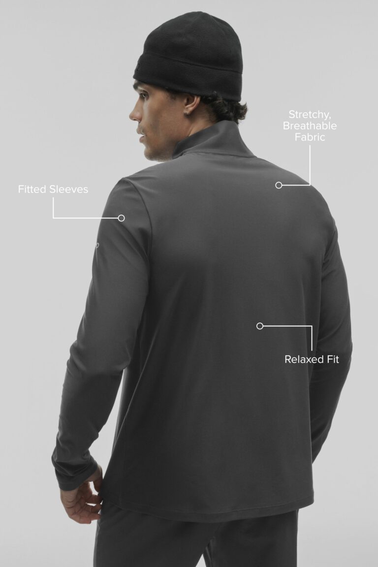 Лонгслив Alo Yoga Conquer 1/4 Zip Reform Long Sleeve «Anthracite» Мужская
