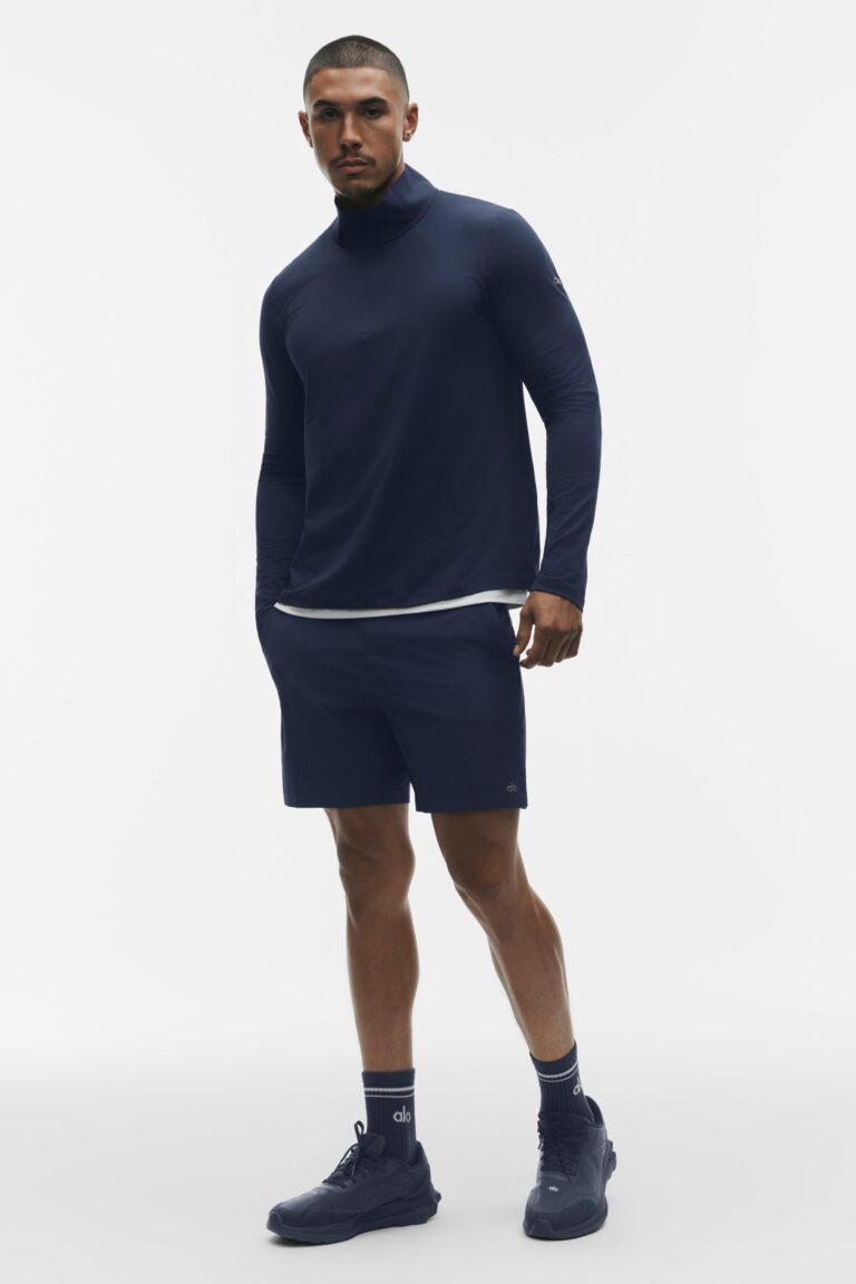 Лонгслив Alo Yoga Conquer 1/4 Zip Reform Long Sleeve «Navy» Мужская