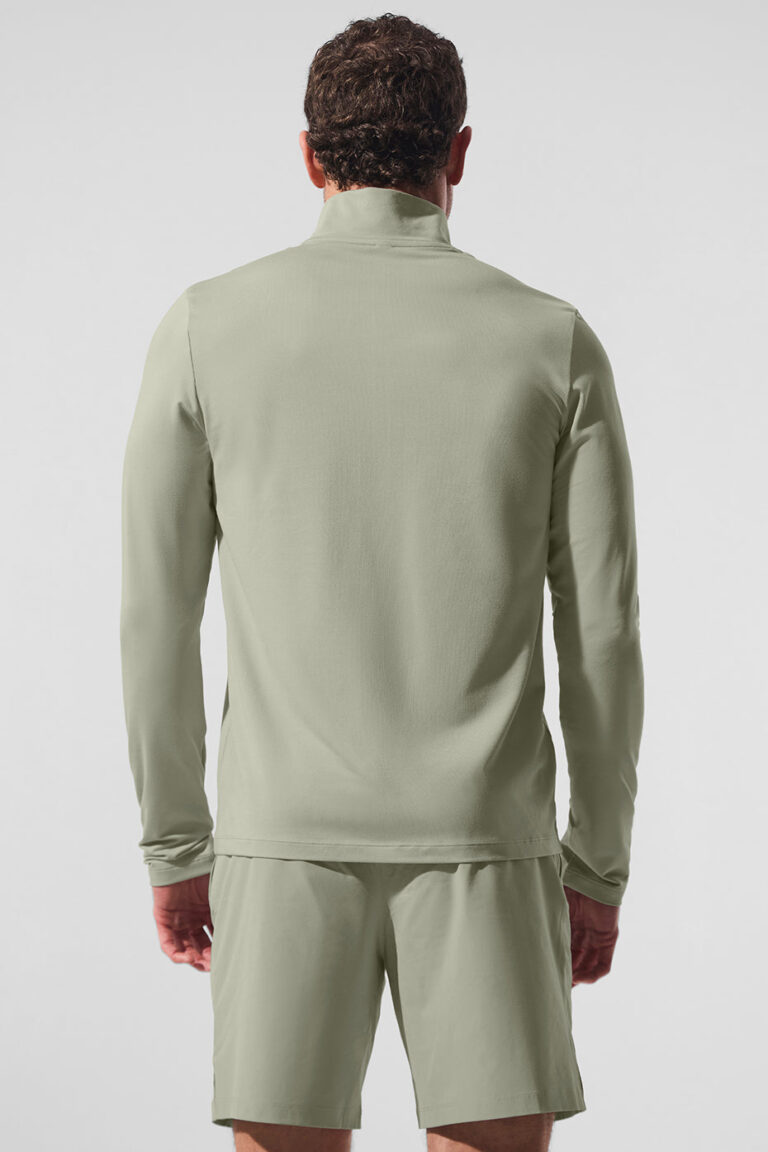 Лонгслив Alo Yoga Conquer 1/4 Zip Reform Long Sleeve «Limestone» Мужская
