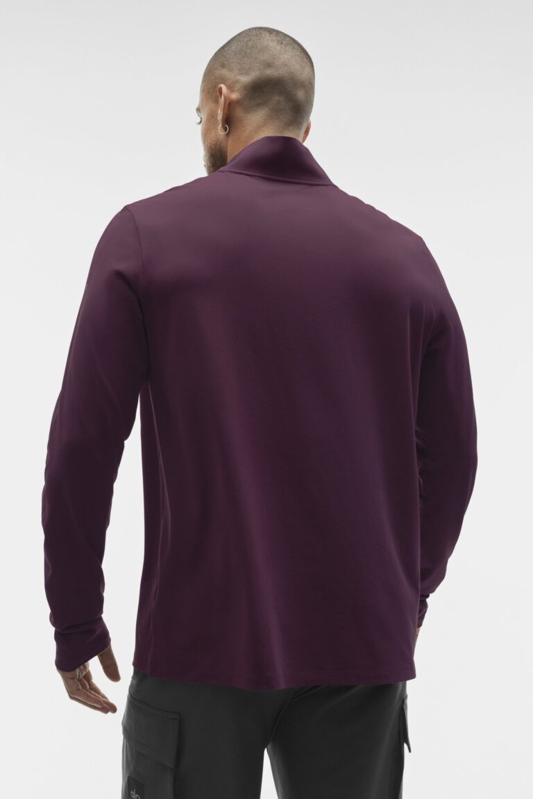 Лонгслив Alo Yoga Conquer 1/4 Zip Reform Long Sleeve «Rich Bordeaux» Мужская