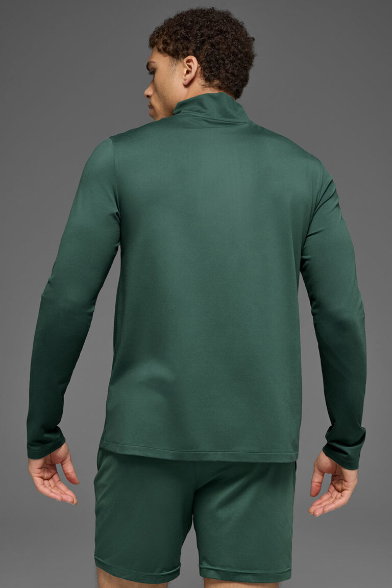 Лонгслив Alo Yoga Conquer 1/4 Zip Reform Long Sleeve «Clover Green» Мужская