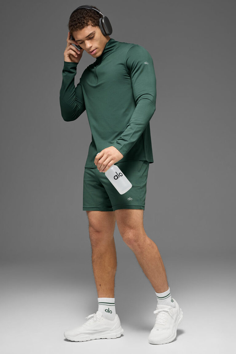 Лонгслив Alo Yoga Conquer 1/4 Zip Reform Long Sleeve «Clover Green» Мужская