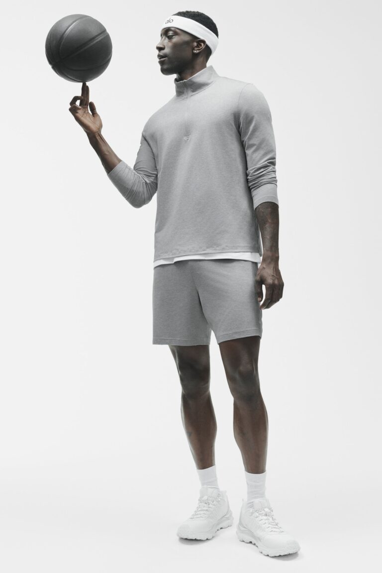 Лонгслив Alo Yoga Conquer 1/4 Zip Reform Long Sleeve «Vintage Athletic Heather» Мужская