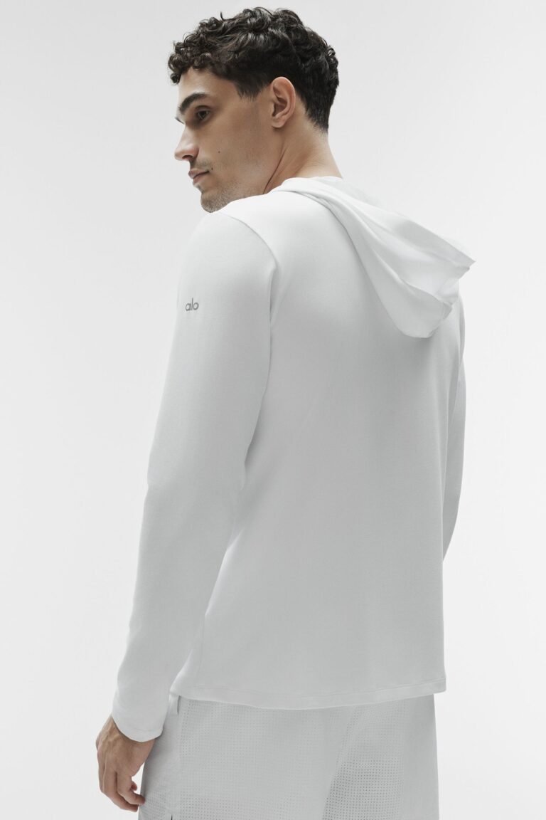 Лонгслив Alo Yoga Conquer Reform Long Sleeve With Hood «White» Мужская