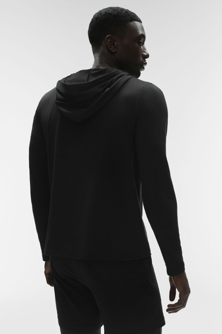 Лонгслив Alo Yoga Conquer Reform Long Sleeve With Hood «Black» Мужская