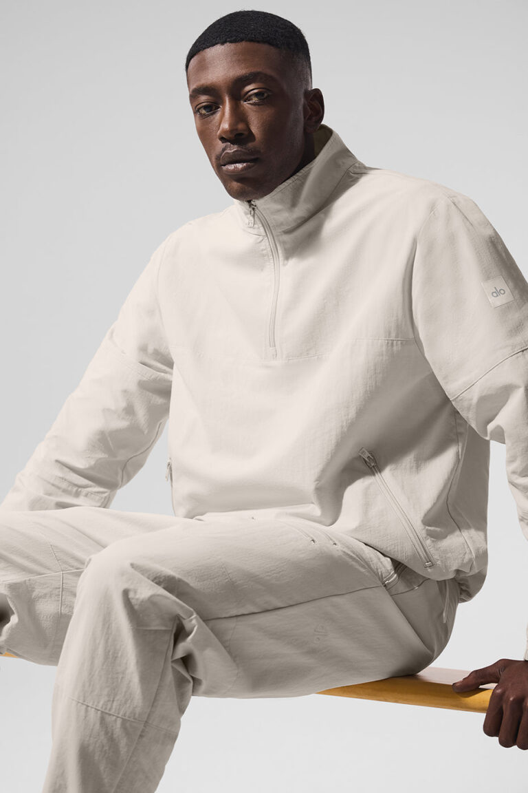 Свитшот Alo Yoga Light Weight Takeaway Track Pullover «Bone» Мужская