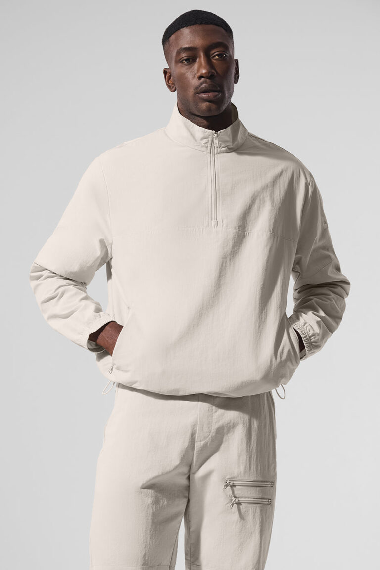 Свитшот Alo Yoga Light Weight Takeaway Track Pullover «Bone» Мужская