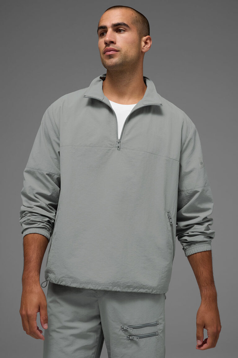 Свитшот Alo Yoga Light Weight Takeaway Track Pullover «Lunar Grey» Мужская