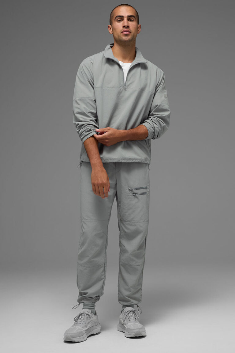 Свитшот Alo Yoga Light Weight Takeaway Track Pullover «Lunar Grey» Мужская