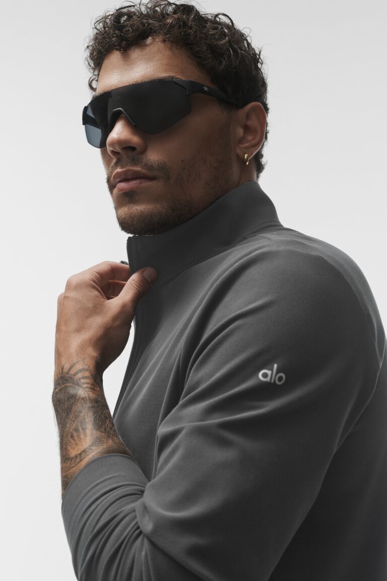Свитшот Alo Yoga Conquer Max Mock Neck Full Zip «Anthracite» Мужская