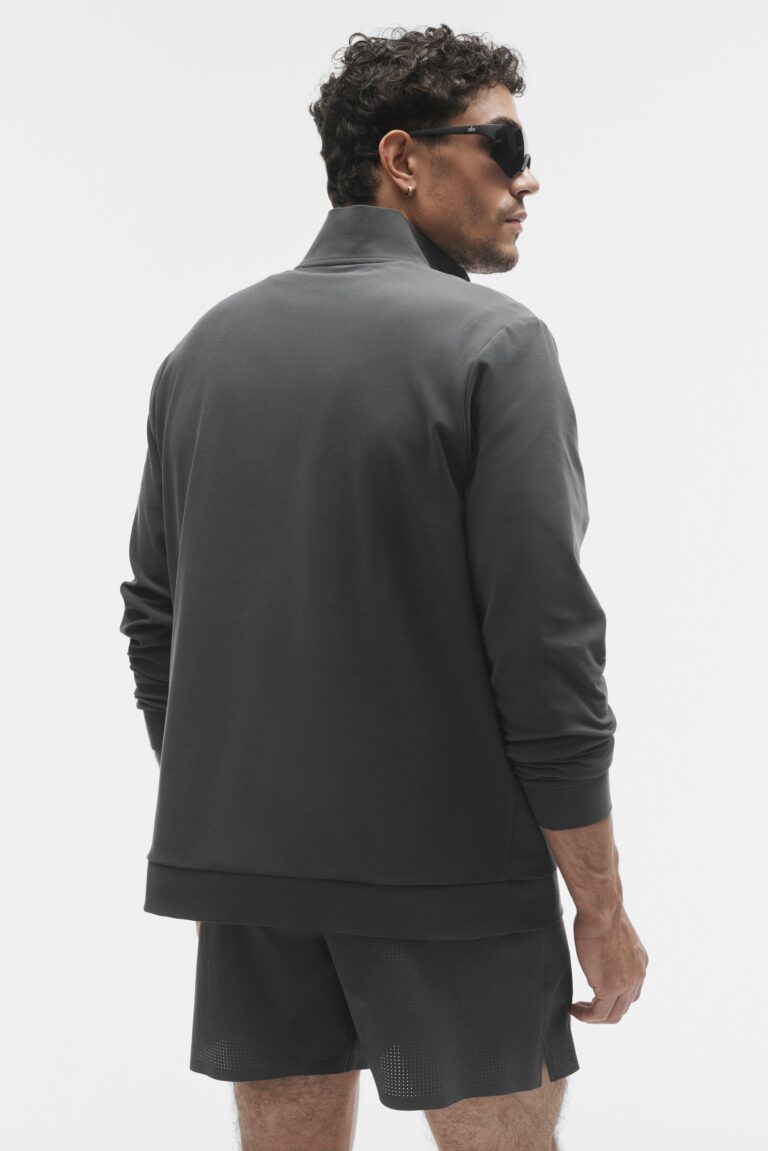 Свитшот Alo Yoga Conquer Max Mock Neck Full Zip «Anthracite» Мужская