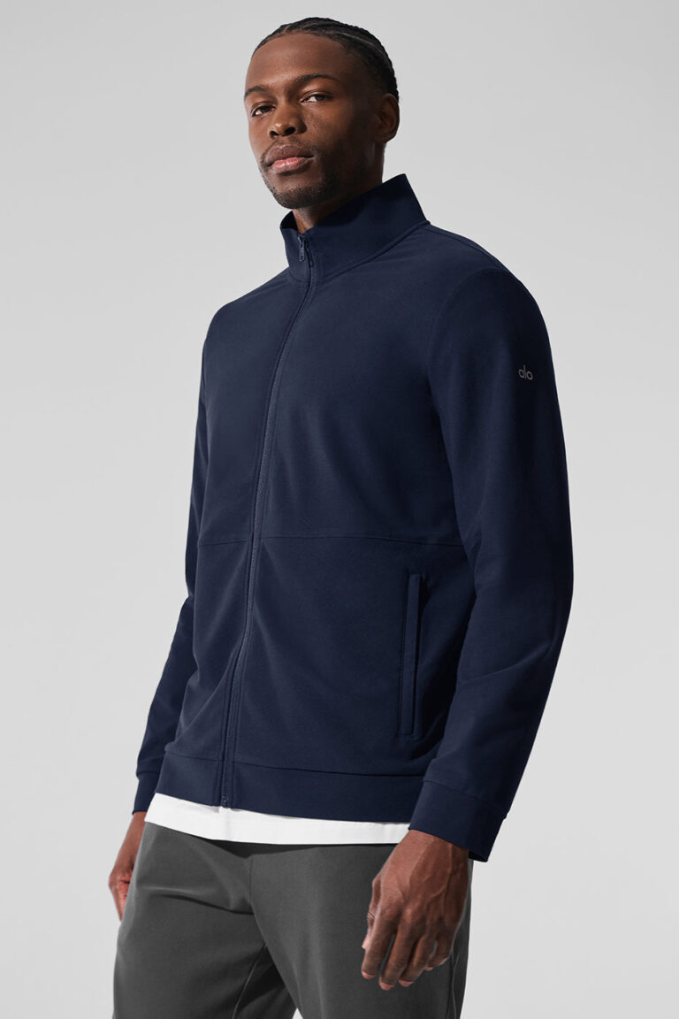 Свитшот Alo Yoga Conquer Max Mock Neck Full Zip «Navy» Мужская