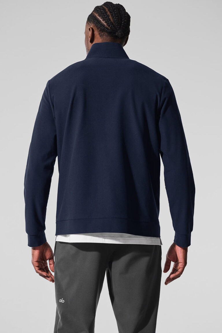 Свитшот Alo Yoga Conquer Max Mock Neck Full Zip «Navy» Мужская