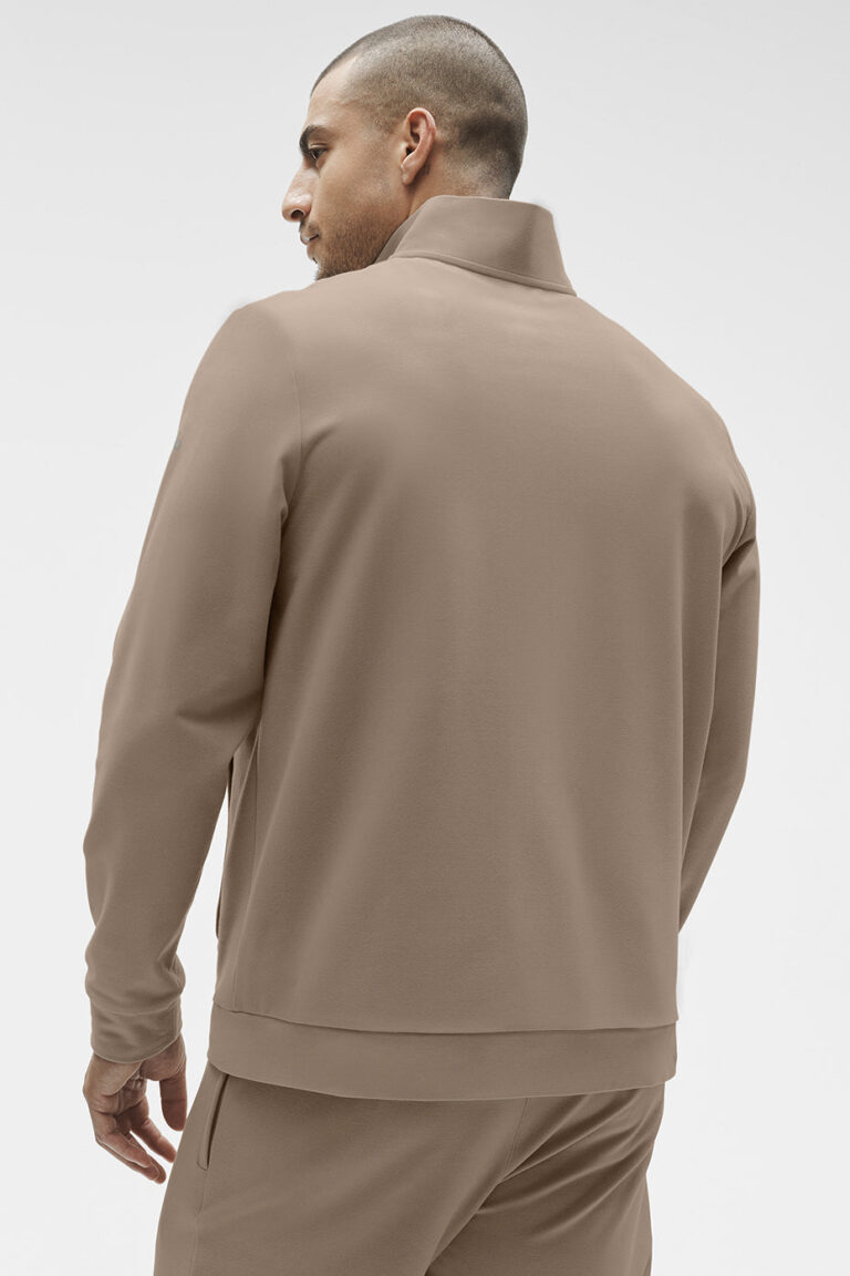 Свитшот Alo Yoga Conquer Max Mock Neck Full Zip «Gravel» Мужская