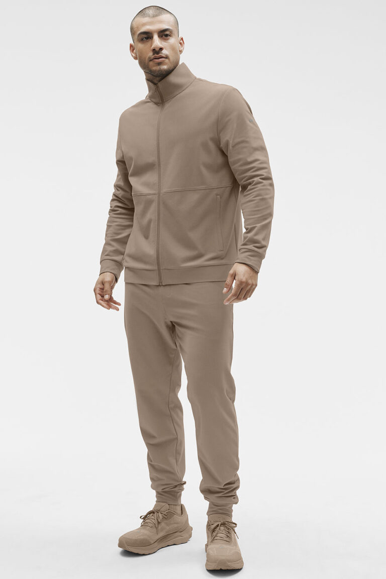 Свитшот Alo Yoga Conquer Max Mock Neck Full Zip «Gravel» Мужская