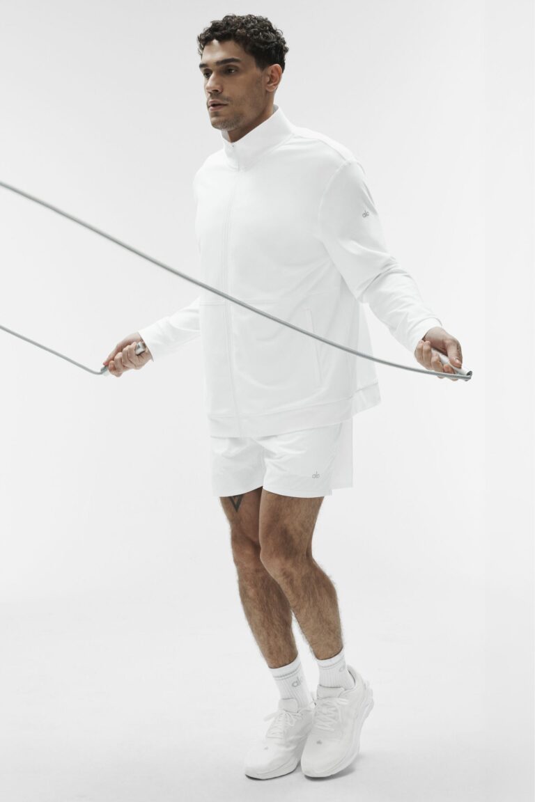 Свитшот Alo Yoga Conquer Max Mock Neck Full Zip «White» Мужская