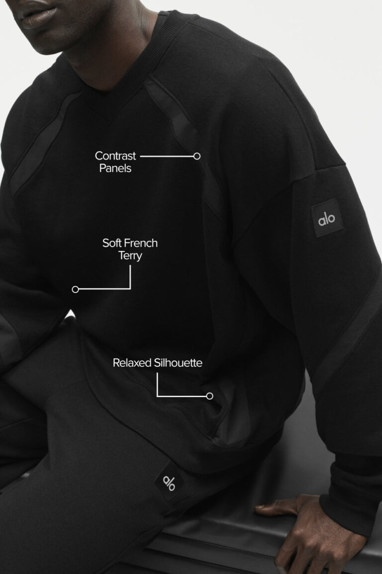 Свитшот Alo Yoga Field Crew Neck Sweatshirt «Black» Мужская