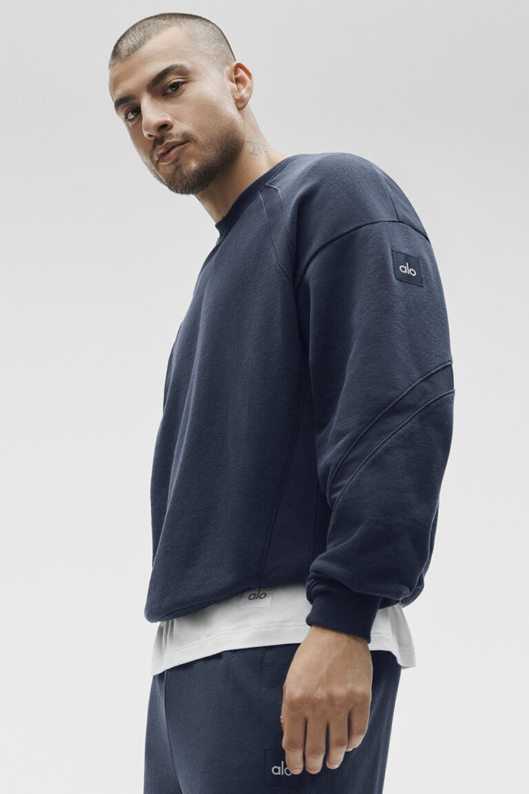 Свитшот Alo Yoga Field Crew Neck Sweatshirt «Navy» Мужская